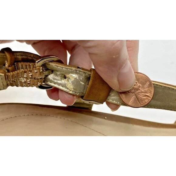 Guess Kayce Faux Leather Cork Platform Wedge Sandals Size 11 Tan Nude - Picture 11 of 16